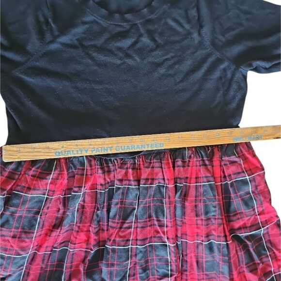 Torrid Plaid Challis to Knit Dress Plus Sz 2X Holiday Mini Dress NWOT Pockets - Picture 12 of 15